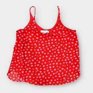 LOFT Red & Pink Polka Dot Women's Tank Top Size M